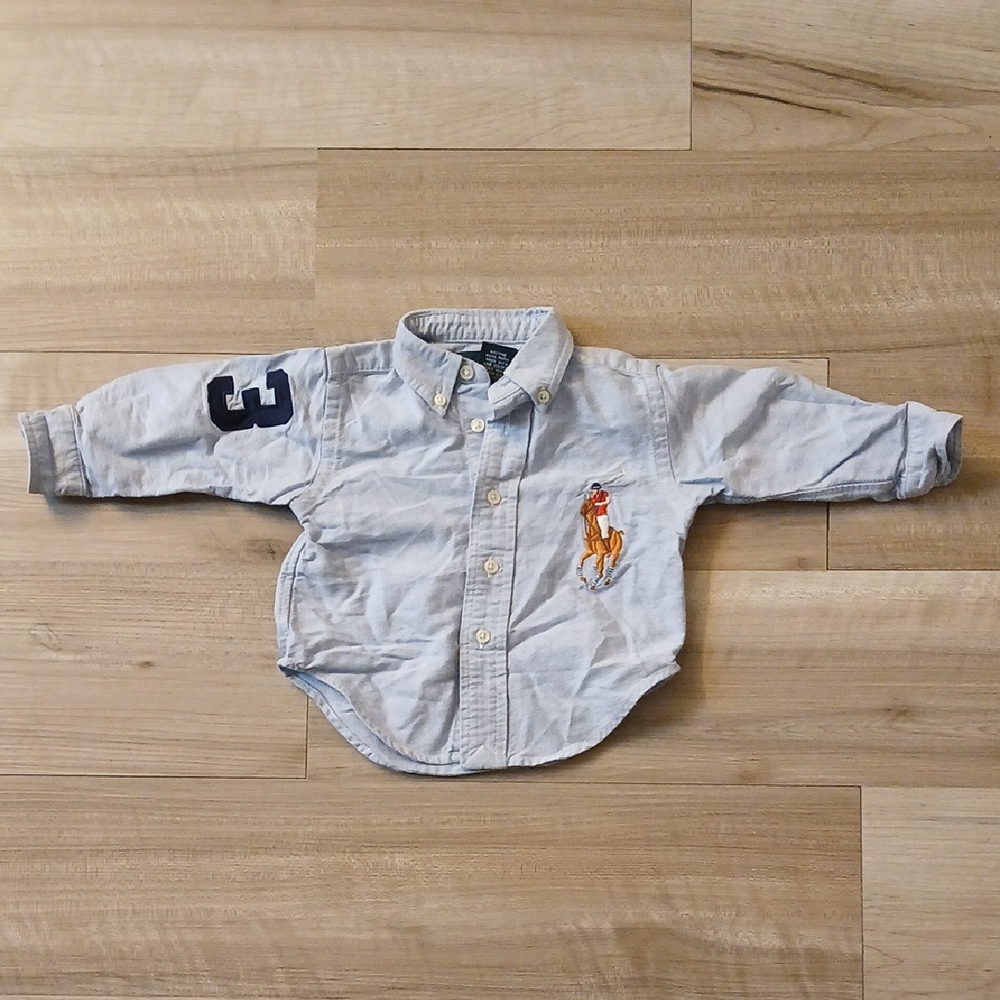 Ralph Lauren Light Blue Button Down Shirt with Logo